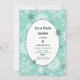 Winterschneeflocken Weihnachten Geburtstagsparty Einladung