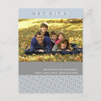 Winterschneeflocken: Weihnachts-Foto Postkarte