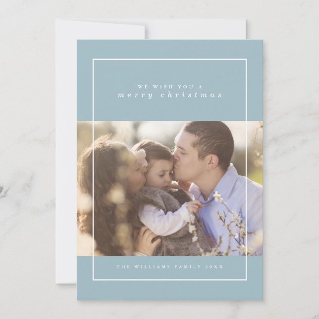 Winterschneeflocken Weihnachts-Fotokarten Feiertagskarte (Vorderseite)