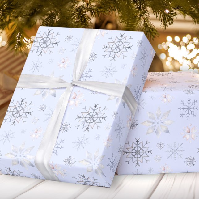 Winterschneeflocken Weihnachtswrapping Paper Geschenkpapier (Winter Snowflakes Christmas Wrapping Paper)