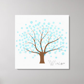 Winterschneeflockenbaum Leinwanddruck