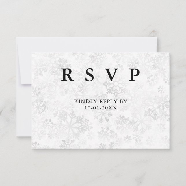 Winterschneeflockenhochzeit RSVP Karte (Vorderseite)