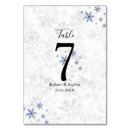 Winterschneeflockenhochzeit Tischnummer