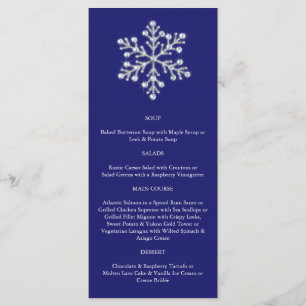 Winterschneeflockenmenü (blau) menükarte