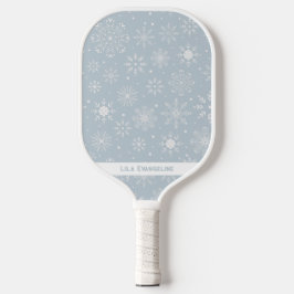 Winterschneeflockenmuster Individuelle Name Pickleball Schläger