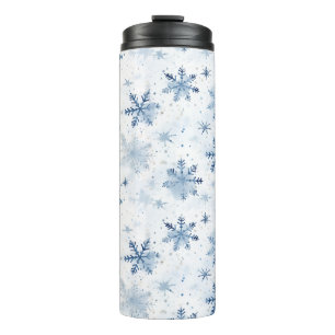 Winterschneeflockenmuster Thermosbecher