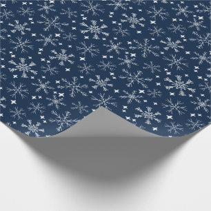 Winterschneeflotter Blau Geschenkpapier