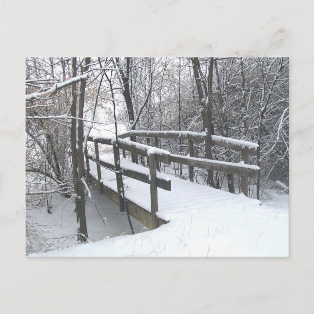 Winterschneegedeckte Bridge Post Card Postkarte (Vorderseite)
