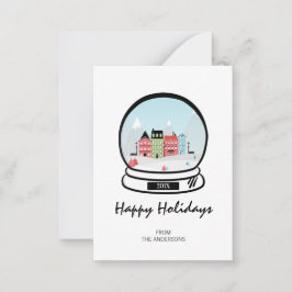 Winterschneeglobe - Mini-Karte Mitteilungskarte