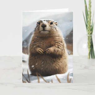 Winterschneegroundhog Feiertagskarte