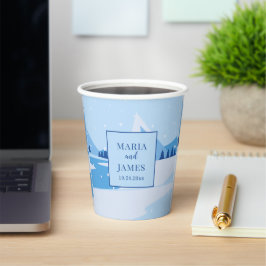 Winterschneehochzeit Pappbecher