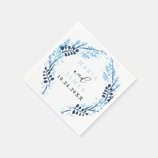 Winterschneehochzeit Serviette (Ecke)