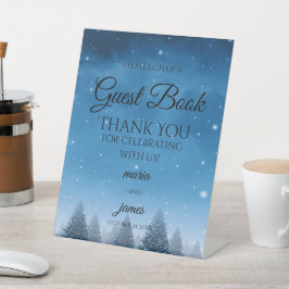 Winterschneehochzeit Sockelschild