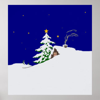 Winterschneekabine Weihnachtsdrucken Poster