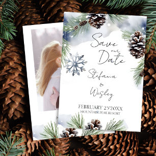 Winterschneekiefern Foto Save the Date
