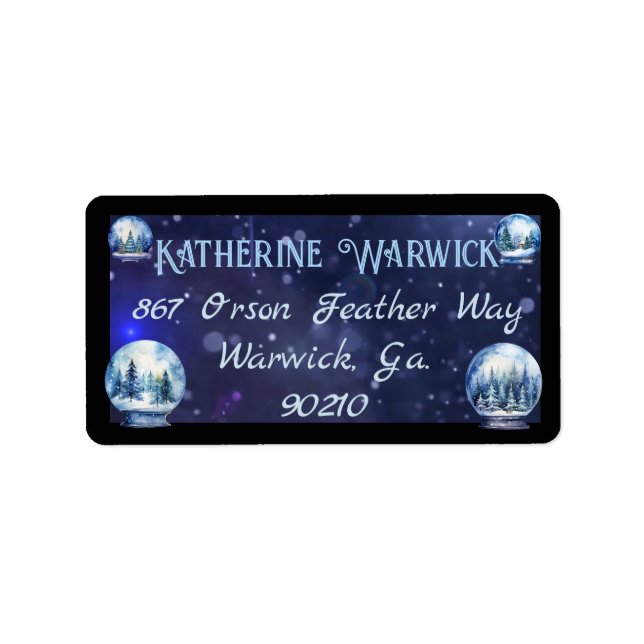 Winterschneelandschaft für künstlerische Wasserfar Adressaufkleber (Vorne)