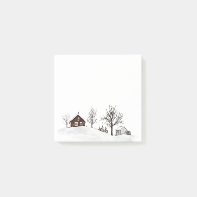 Winterschneelandschaft Post-it Klebezettel (Vorderseite)