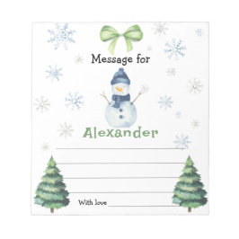 Winterschneemann Geburtstagsbotschaft der Kapsel Notizblock