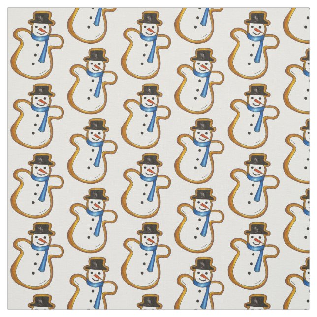 Winterschneemänner Snowman Zucker Keksstoff Stoff (Muster)