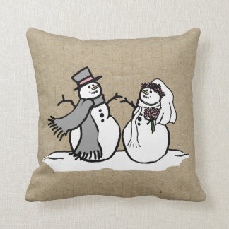 Winterschneemobil Hochzeit Kissen