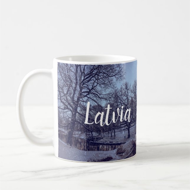 Winterschneepark im Abend Kaffeetasse (Links)