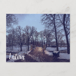 Winterschneepark im Abend Postkarte