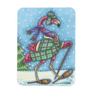 WINTERSCHNEESCHUHE ROSA FLAMINGO MAGNET