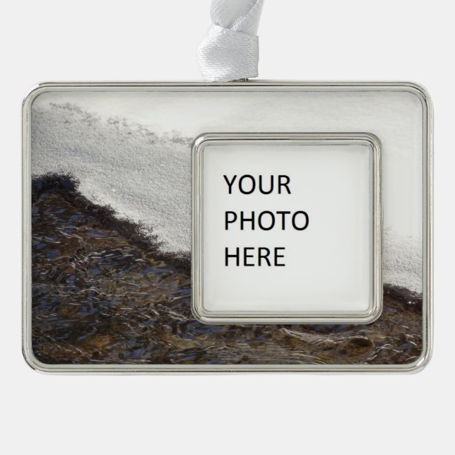 Winterschneestreifen Rahmen-Ornament Silber (Vorderseite)