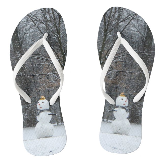 Winterschneeszene der Nachbarin Flip Flops (Fußbett)