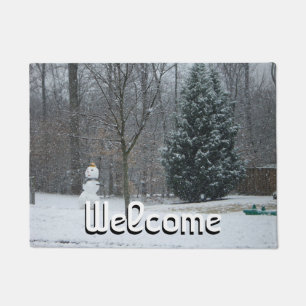 Winterschneeszene der Nachbarin Fußmatte