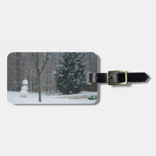 Winterschneeszene der Nachbarin Gepäckanhänger