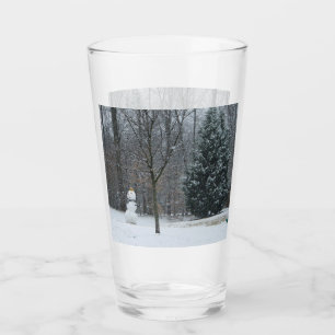 Winterschneeszene der Nachbarin Glas