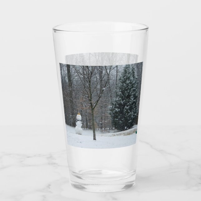 Winterschneeszene der Nachbarin Glas (Vorderseite)