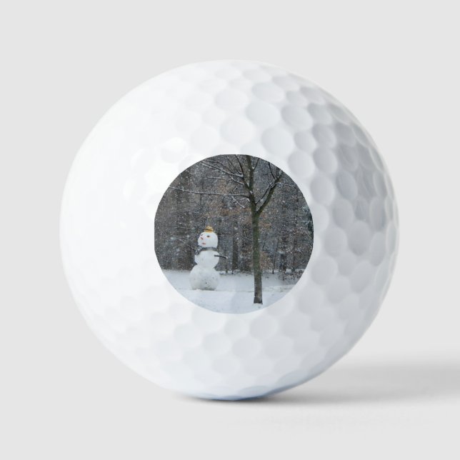 Winterschneeszene der Nachbarin Golfball (Vorderseite)