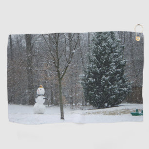 Winterschneeszene der Nachbarin Golfhandtuch