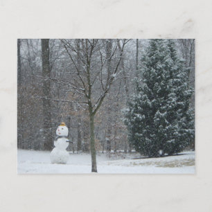 Winterschneeszene der Nachbarin Postkarte