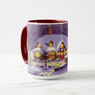 Winterschneeszene Dezember Saisonurlaub Tasse
