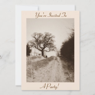 Winterschneeszene fotografische Weihnachten Einladung