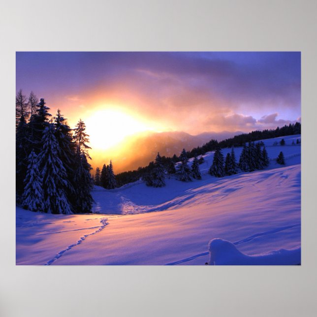 Winterschneeszene in Italien Poster (Vorne)