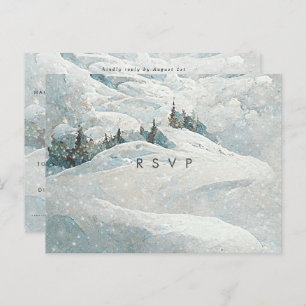 Winterschneewald Hochzeit Rsvp Postkarte