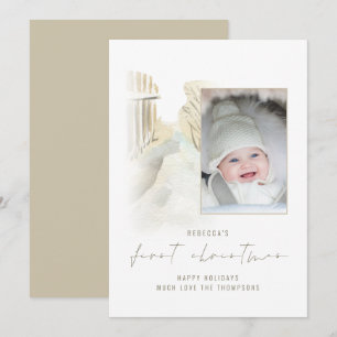 Winterschneeweg Foto Baby Erstes Weihnachtsfest