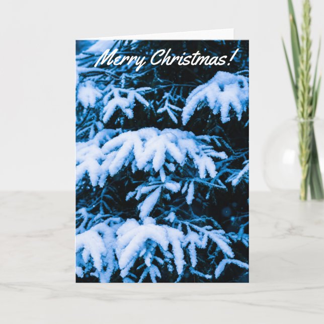 Winterschneeweihnachtsbaum Feiertagskarte (Vorderseite)