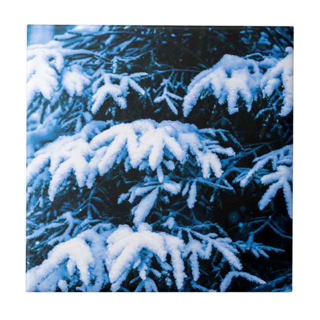 Winterschneeweihnachtsbaum Fliese (Vorderseite)