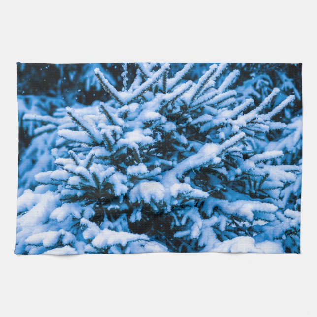 Winterschneeweihnachtsbaum Geschirrtuch (Horizontal)