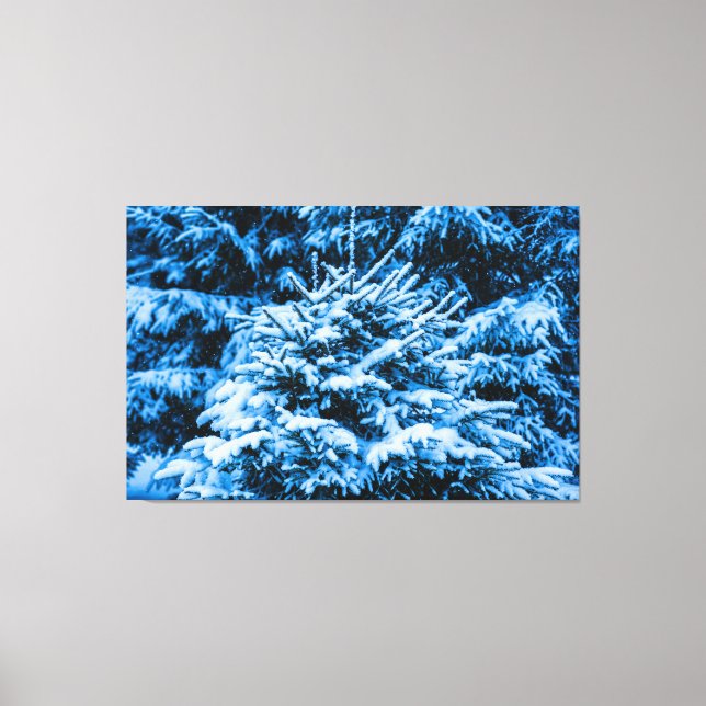 Winterschneeweihnachtsbaum Leinwanddruck (Vorderseite)