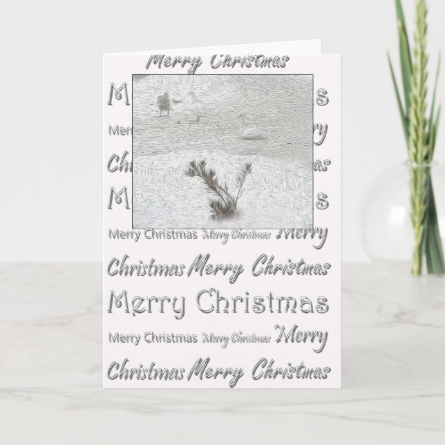 Winterschwäne Feiertagskarte (Vorderseite)