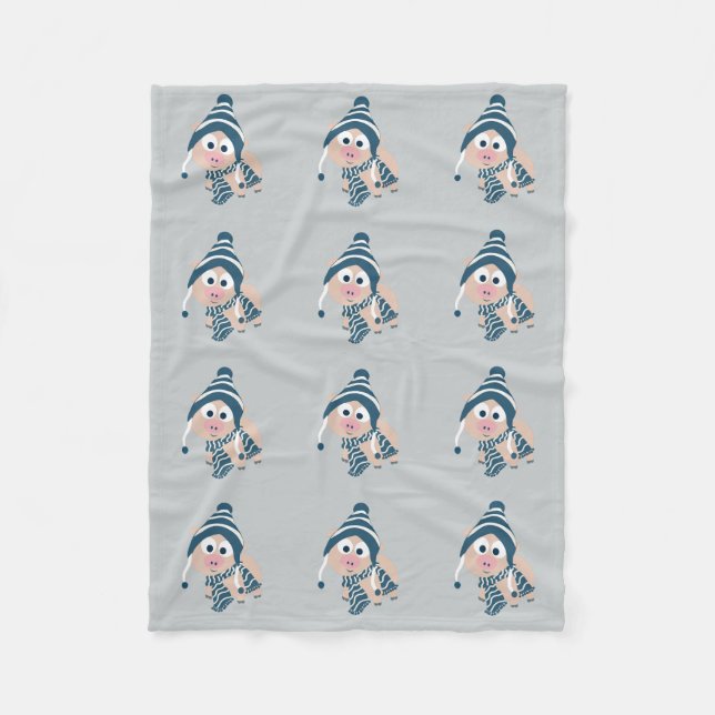 Winterschwein Fleecedecke (Vorderseite)