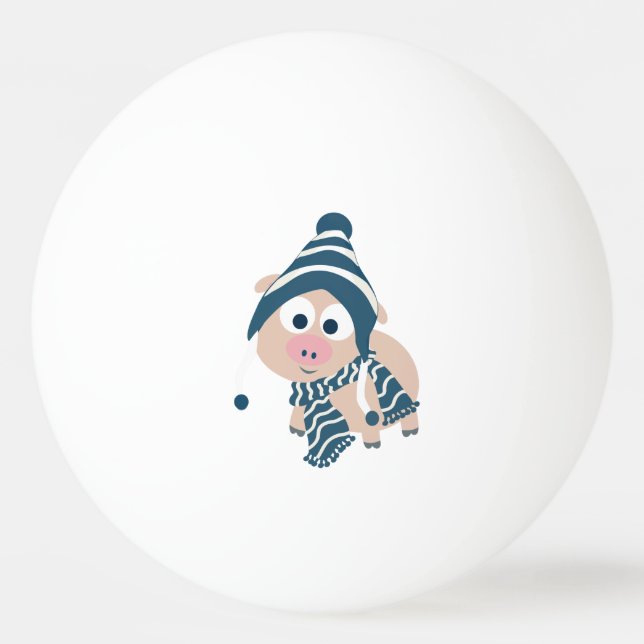 Winterschwein Tischtennisball (Vorderseite)
