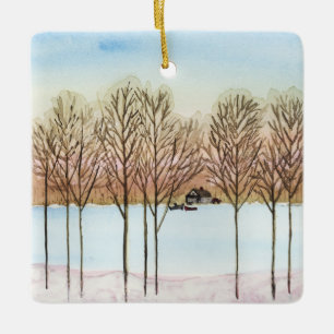Wintersee Keramikornament
