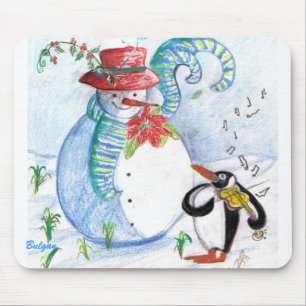 WINTERSERENADE VON SNOWMAN UND PENGUIN MOUSEPAD